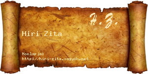 Hiri Zita névjegykártya